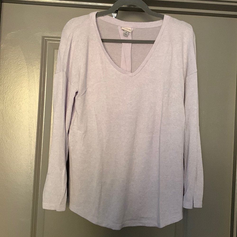 A New Day V-Neck Long Sleeve Shirt - Light Purple - Women’s M